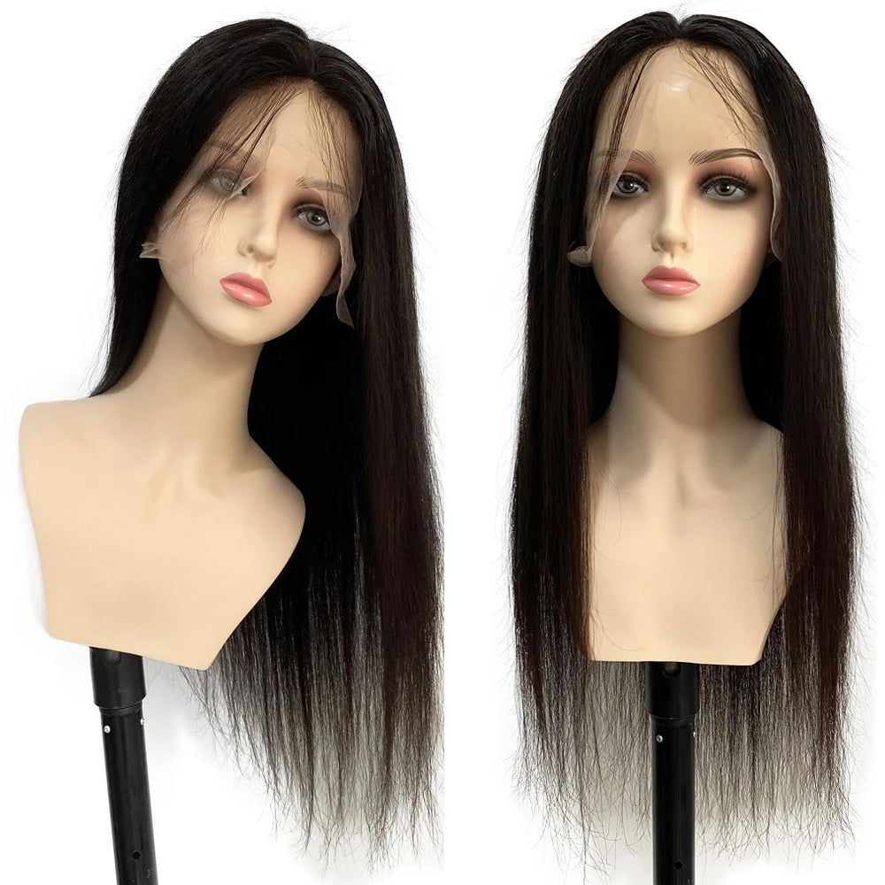 Soft Silk Base Full Lace Wig Straight Brazilian Remy Human Hair Glueless Transparent Lace Wig