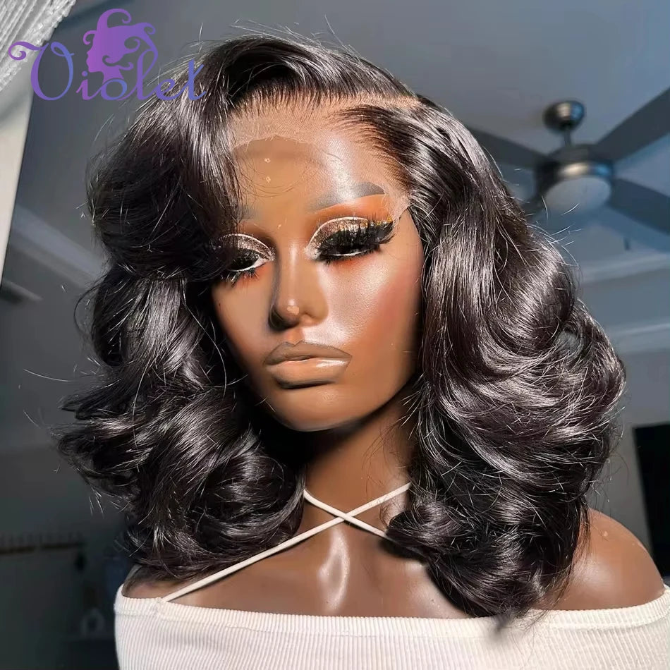 Loose Wave 4x4 Lace Closure Bob Wig Pre Plucked 180 Density Body Wave Short Bob Human Hair Wigs