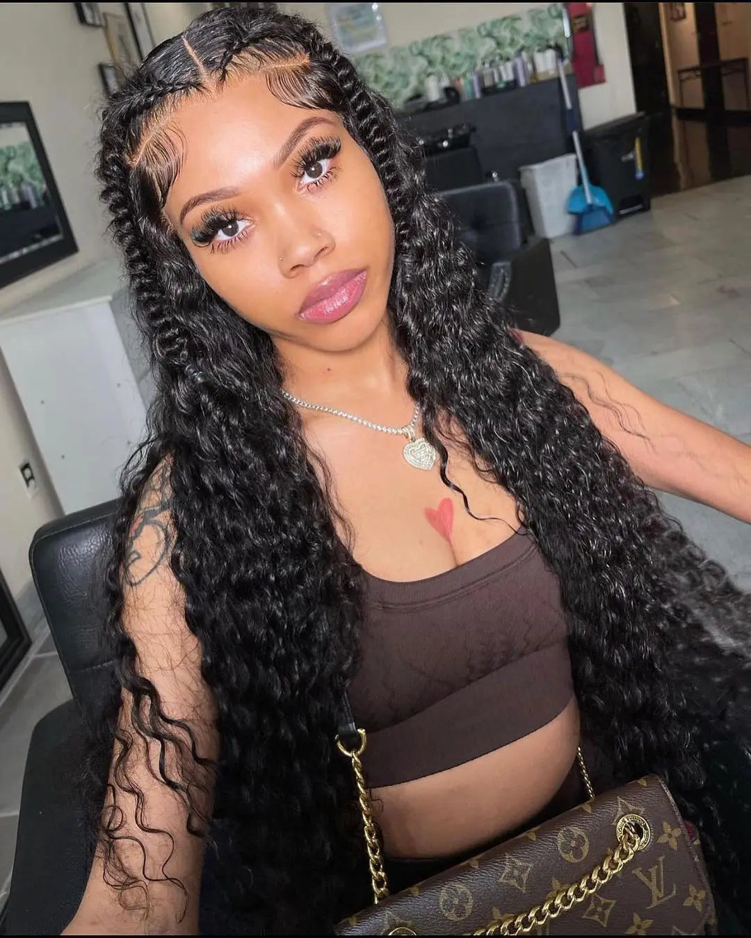 Deep Wave 36 38  Inch 13x4  HD Lace Frontal Human Hair Wig Brazilian Curly Wigs For Women