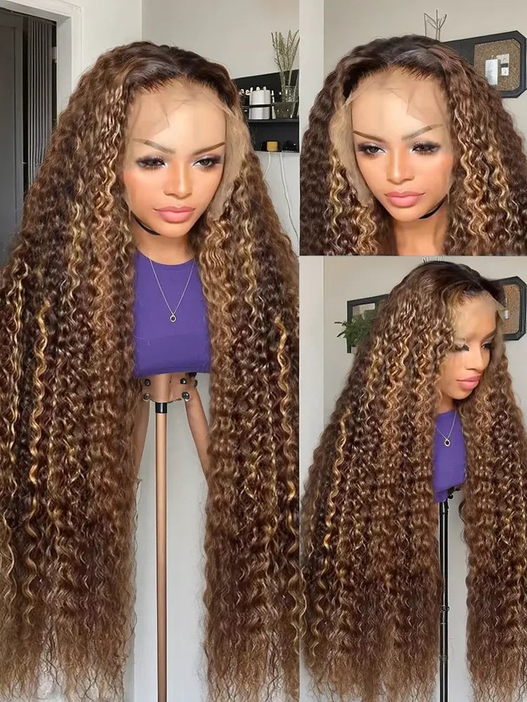 HD Lace Front Human Hair Honey Blonde Deep Wave wig13x6 For Women Wig