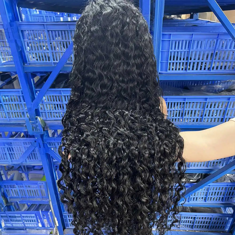 Deep Wave 36 38  Inch 13x4  HD Lace Frontal Human Hair Wig Brazilian Curly Wigs For Women