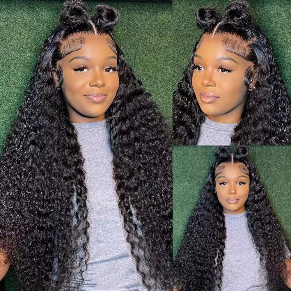 HD Transparent Deep Wave Frontal Wig 13x4/13x6 Curly Lace Front Human Hair Wigs