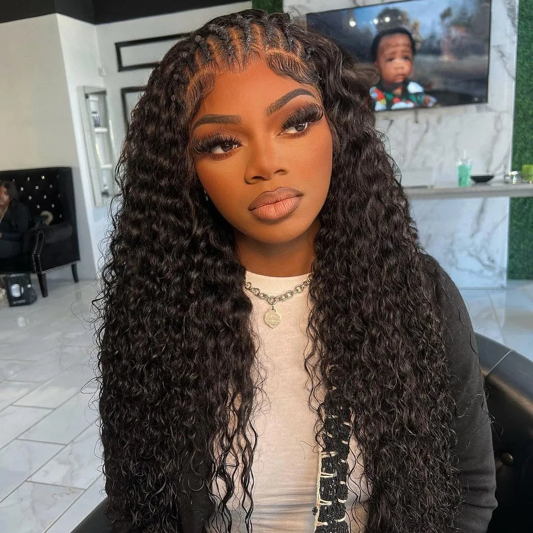 Deep Wave 36 38  Inch 13x4  HD Lace Frontal Human Hair Wig Brazilian Curly Wigs For Women