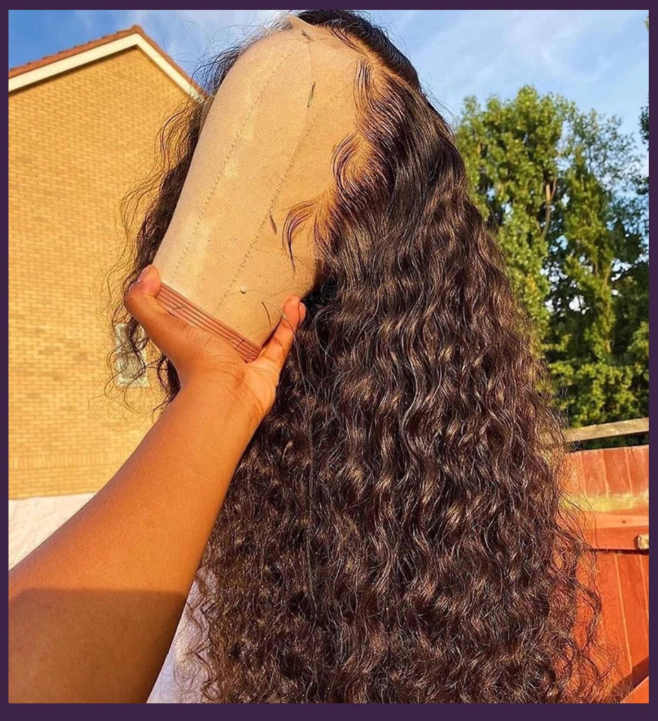 Deep Wave 13x6 HD Lace Front Human Hair Wig Loose Water Curly 13x4 Lace Frontal Wig