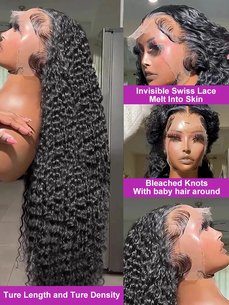 13x6 Water Wave Hd Lace Front Wig Pre Cut Lace PrePlucked 7x5 13x4 Wear Go Glueless Curly Human Hair Wigs