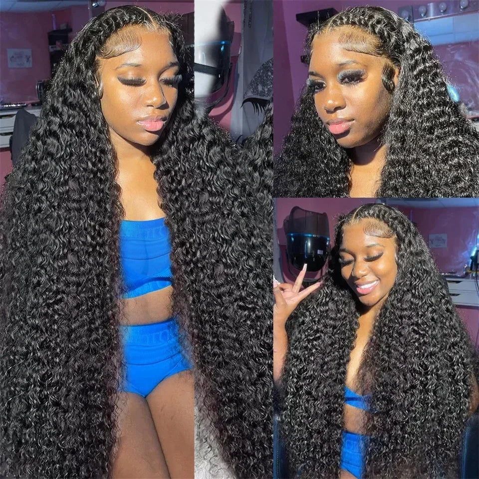 Deep Wave 13x6 HD Lace Front Human Hair Wig Loose Water Curly 360 Full Lace Frontal Wig Human Hair