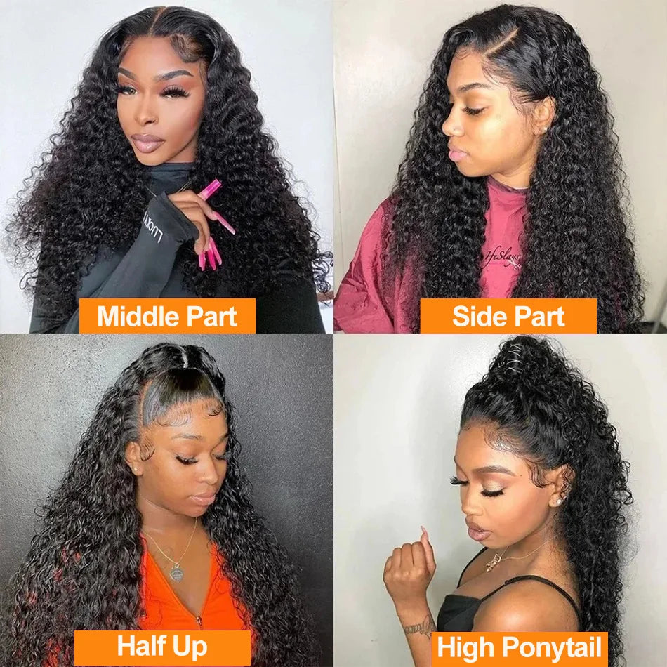 13x6 HD Deep Wave Lace Frontal Wigs 13x4 Water Wave Curly 100% Human Hair 5x5 Glueless Lace Front Wig