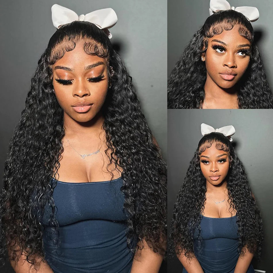 13x6 HD Deep Wave Lace Frontal Wigs 13x4 Water Wave Curly 100% Human Hair 5x5 Glueless Lace Front Wig