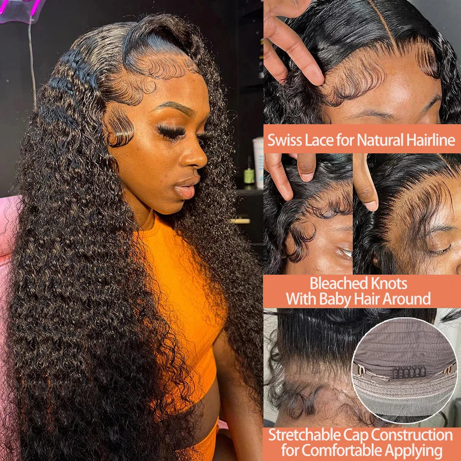 Transparent Loose Deep Wave Remy Lace Frontal Human Hair Wigs 13X4 Lace Front Remy Hair Wig