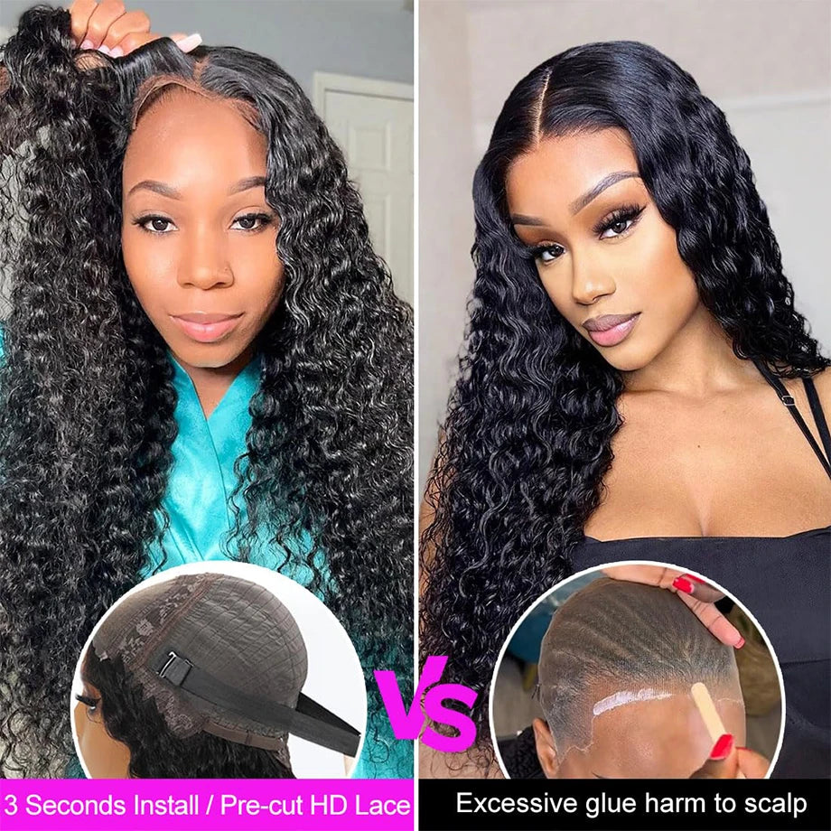 Lace Frontal Wig Water Deep Wave Human Hair Wigs