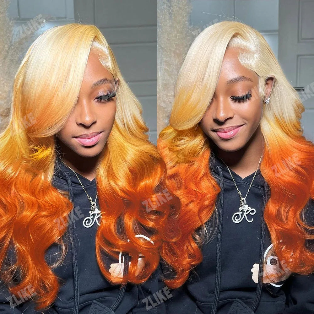 250 Density Body Wave HD Transparent 613 Honey Blonde 30 40 Inch 13x6 Lace Front Wig