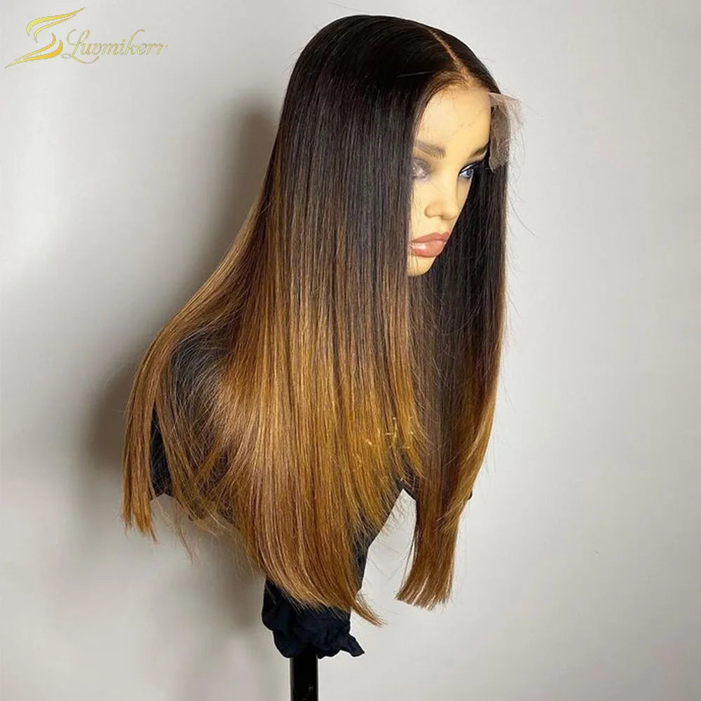 Preplucked Silk Top 30inch Black Straight Human Hair Wigs With Baby Hair