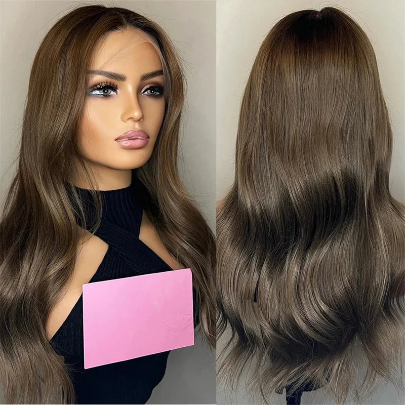 Brown Body Wave 28'' 5x5 Silk Base Soft Glueless Jewish Human Hair Wig