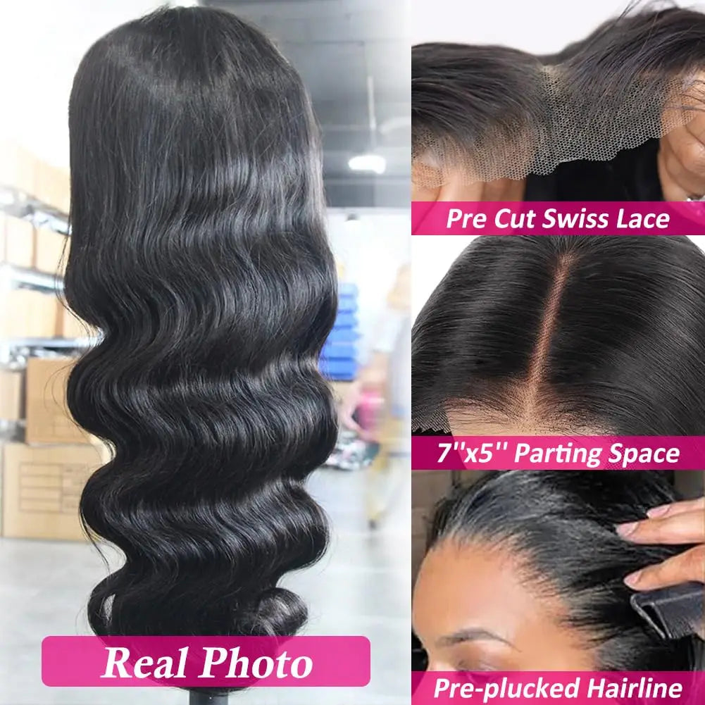 HD Lace Closure Wig Pre Plucked Pre Cut Human Hair Wigs