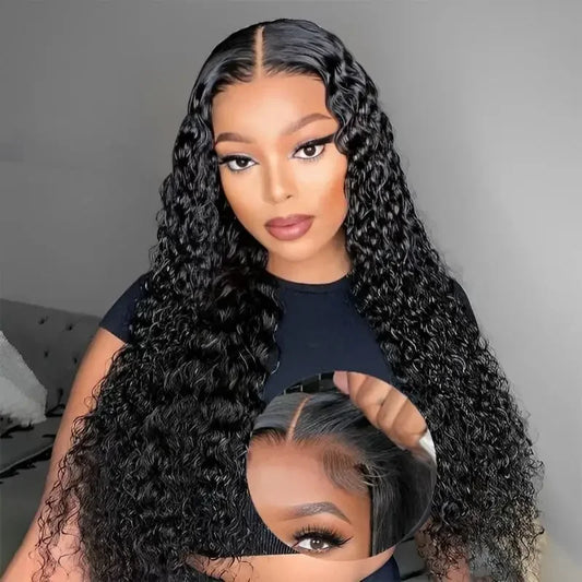 Lace Clousure Wig Human Hair Pre Plucked 6x4 Curly Brazilian Transparent Lace Front Wigs