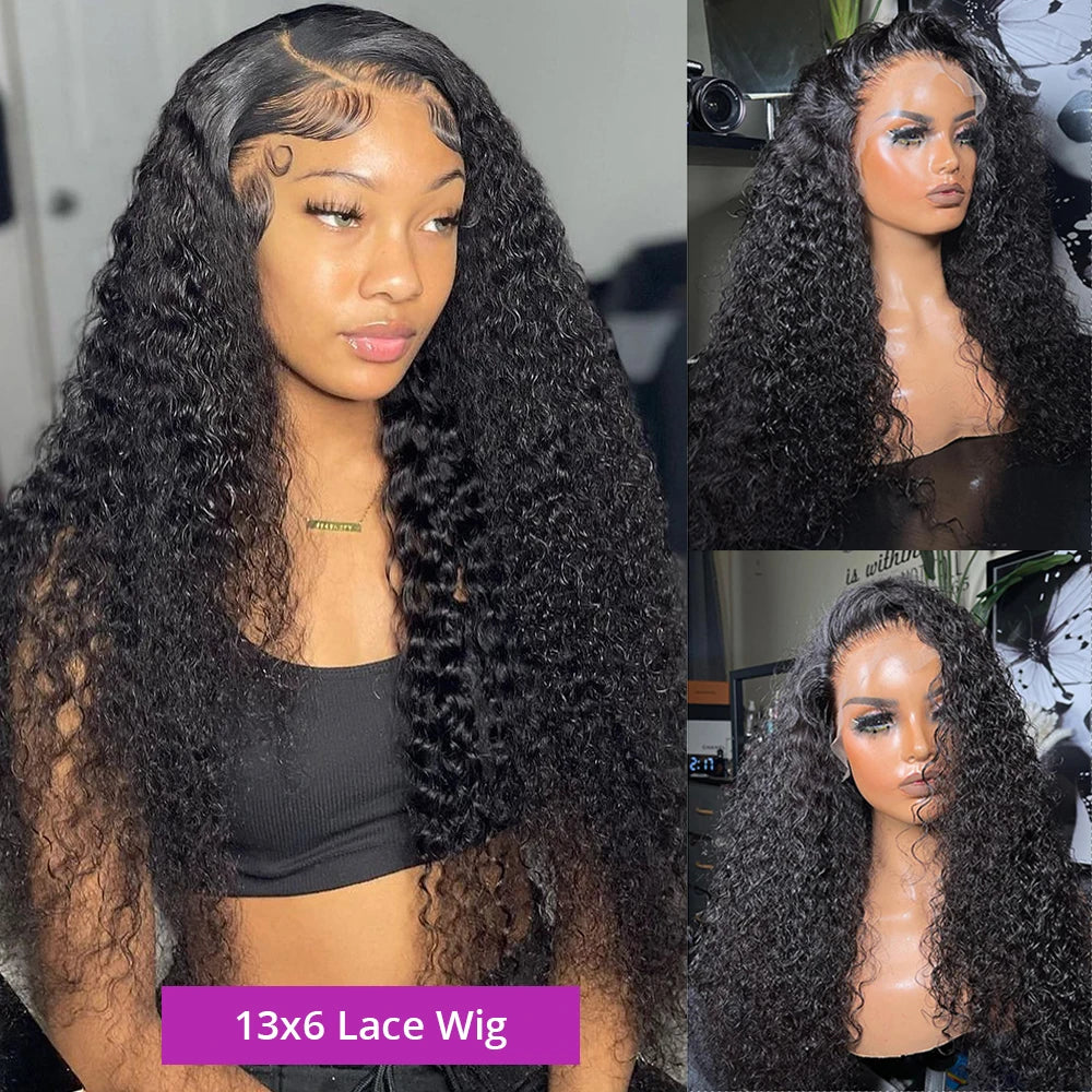 Deep Wave 13x6 HD Lace Front Human Hair Wig Loose Water Curly 13x4 Lace Frontal Wig