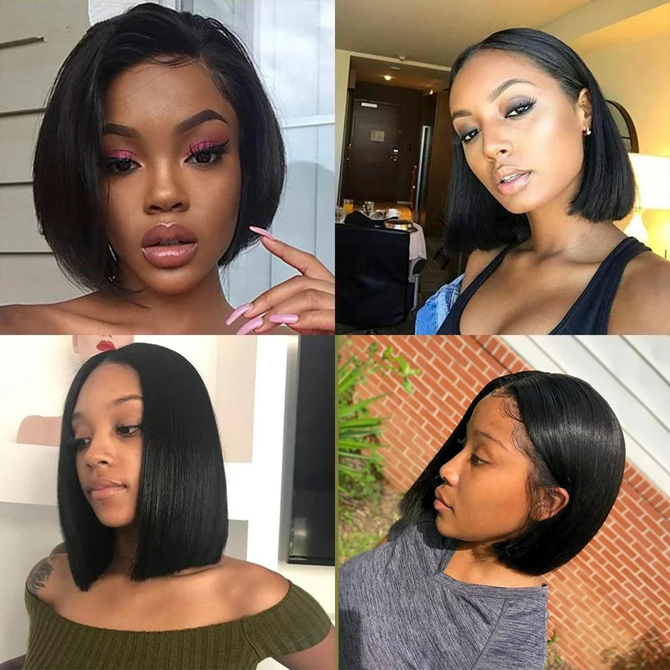 13x4 Bone Straight Bob Wig Lace Front Human Hair Wigs For Women 4x4 Short Bob Wig Lace Frontal Wig