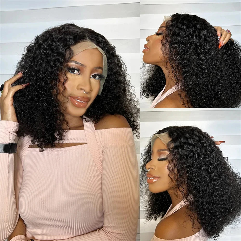 Brazilian Short Bob 100% Human Hair 13x4 Lace Frontal Human Hair Deep Wave 13x4 Lace Front Curly 4x4 Lace Closure Wigs