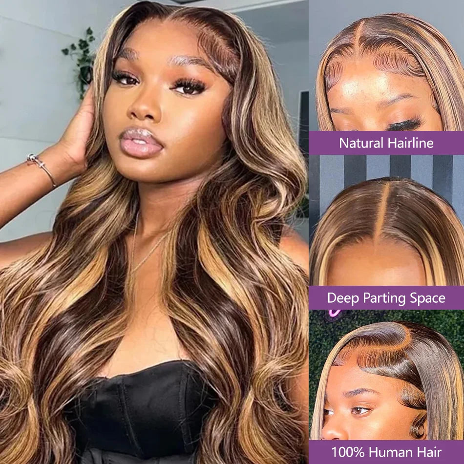 Hd Lace Frontal Wig Blonde 5x5 closure Body Wave 13x4 Front Human Hair Wigs